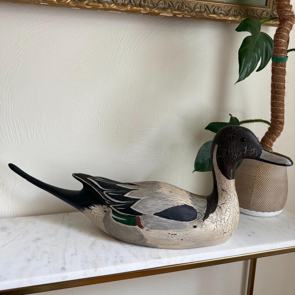 Vintage Don Profota 24" Life-Size Pintail Drake Decoy Big Sky Carvers Cabin